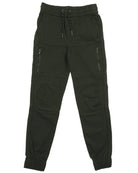 Boys's moto zipper jogger in olive 