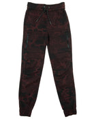 Boys's moto zipper jogger in oxblood camo