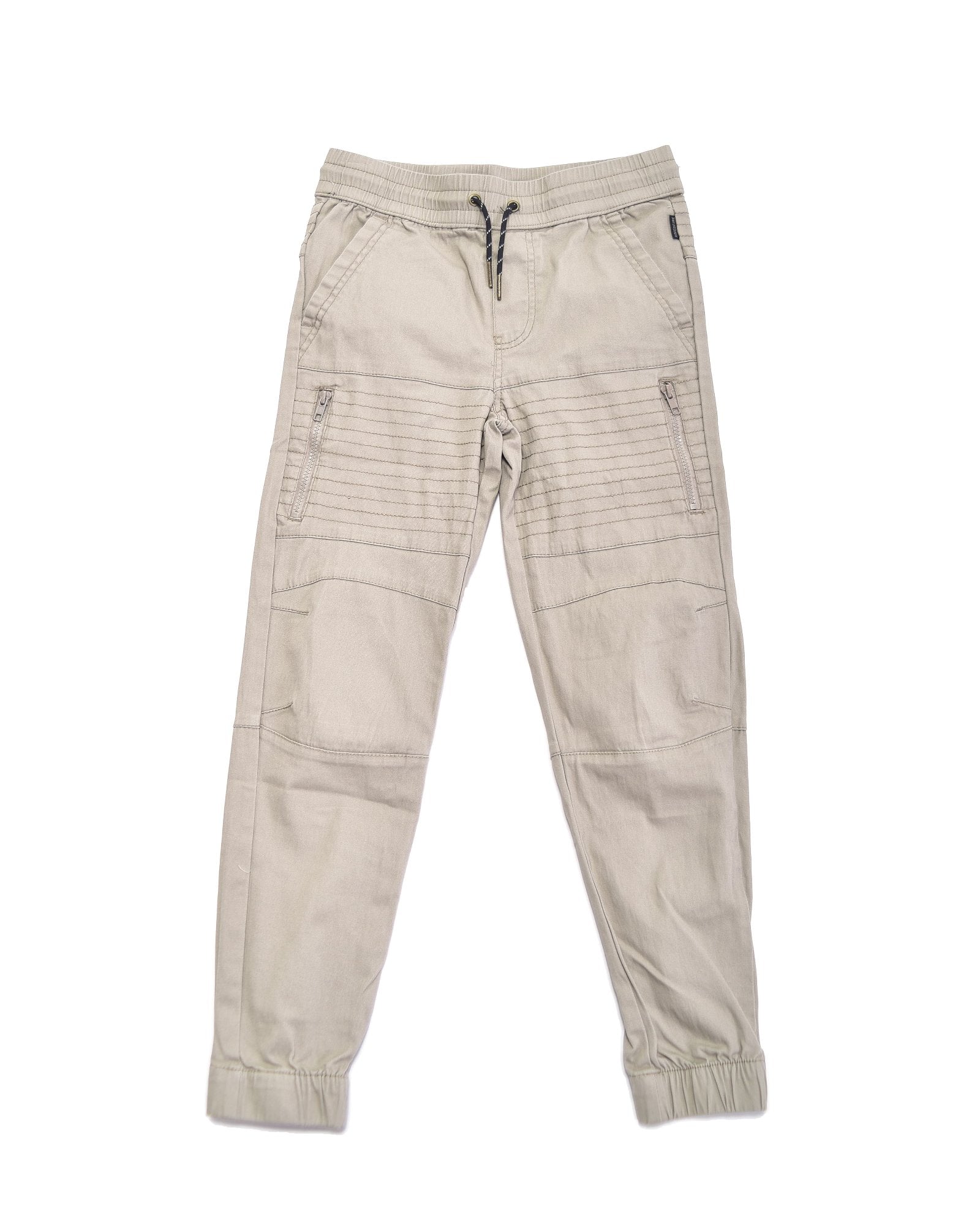 Boys's moto zipper jogger in Tan