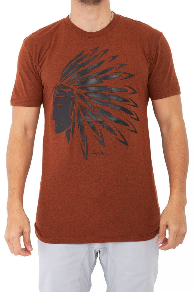 Mens chief head HD graphic tee in Rust