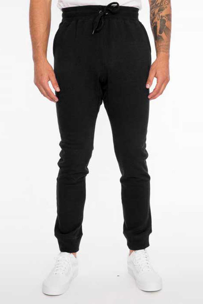  Mens French Terry stretch joggers in Black