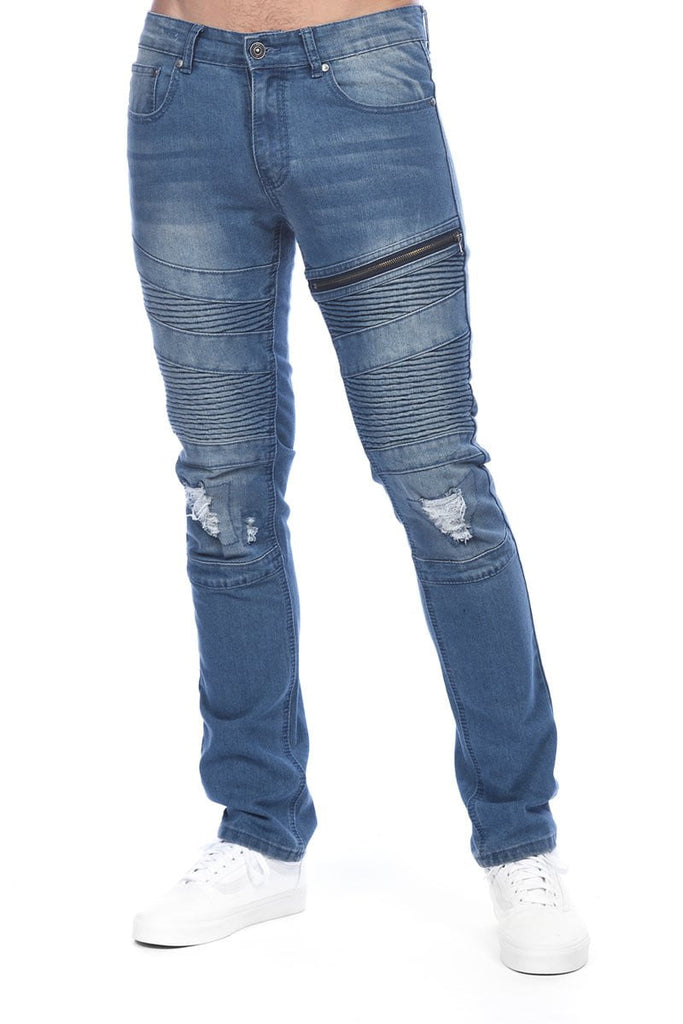 Mens joy five pocket styling slim fit denim jeans in Periwinkle