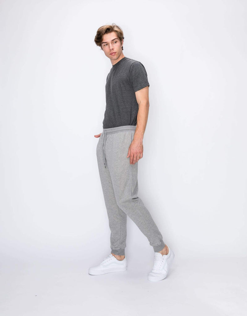  Mens French Terry stretch joggers in Gray