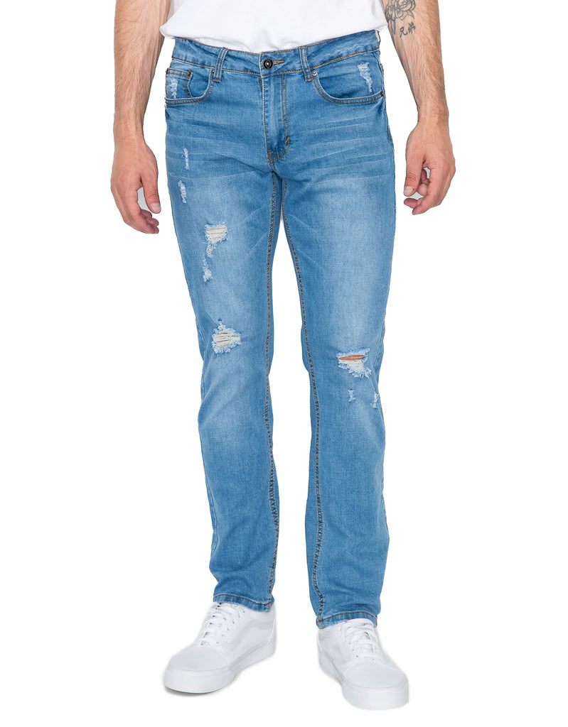 Mens cayenne rip n repair slim stretch jeans in Americana