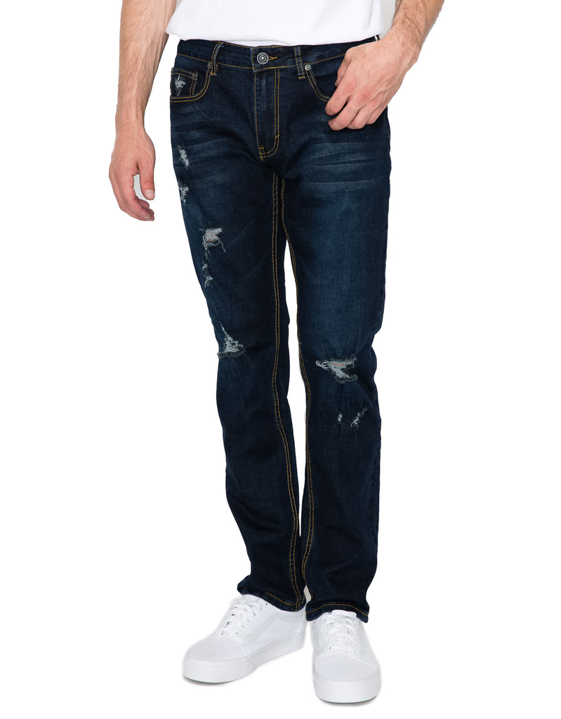 Mens cayenne rip n repair slim stretch jeans in Willow