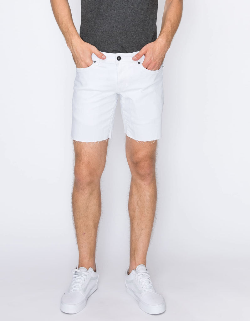 Mens wayne 5 pocket denim shorts in White