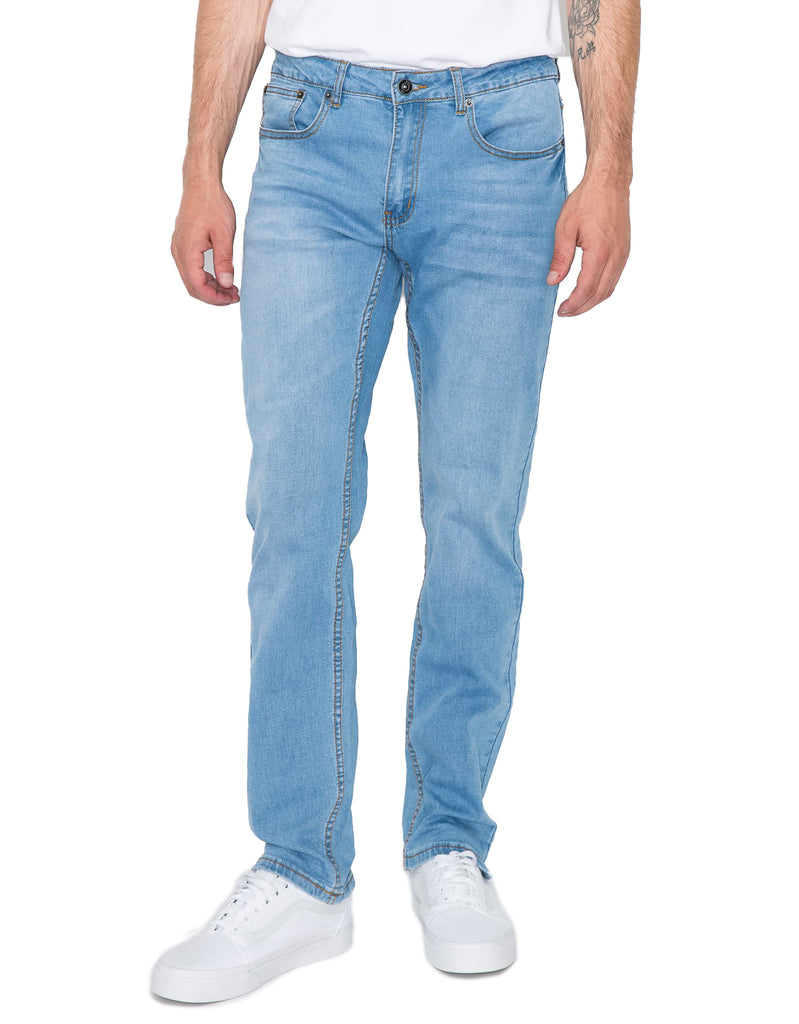 Mens edge button closure slim jeans in Crumble