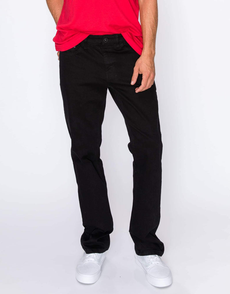 Mens nonstop straight five pockets stretch jeans in Black Paradise