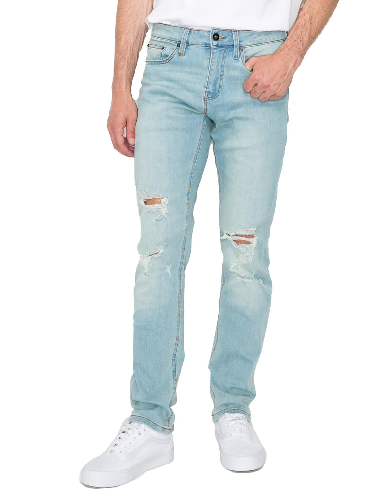 Mens claw five pockets ripped skinny fit jeans in Skylar