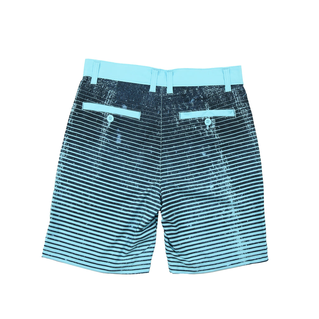 Mens lagoon stripes hybrid shorts in blue radience back pockets 